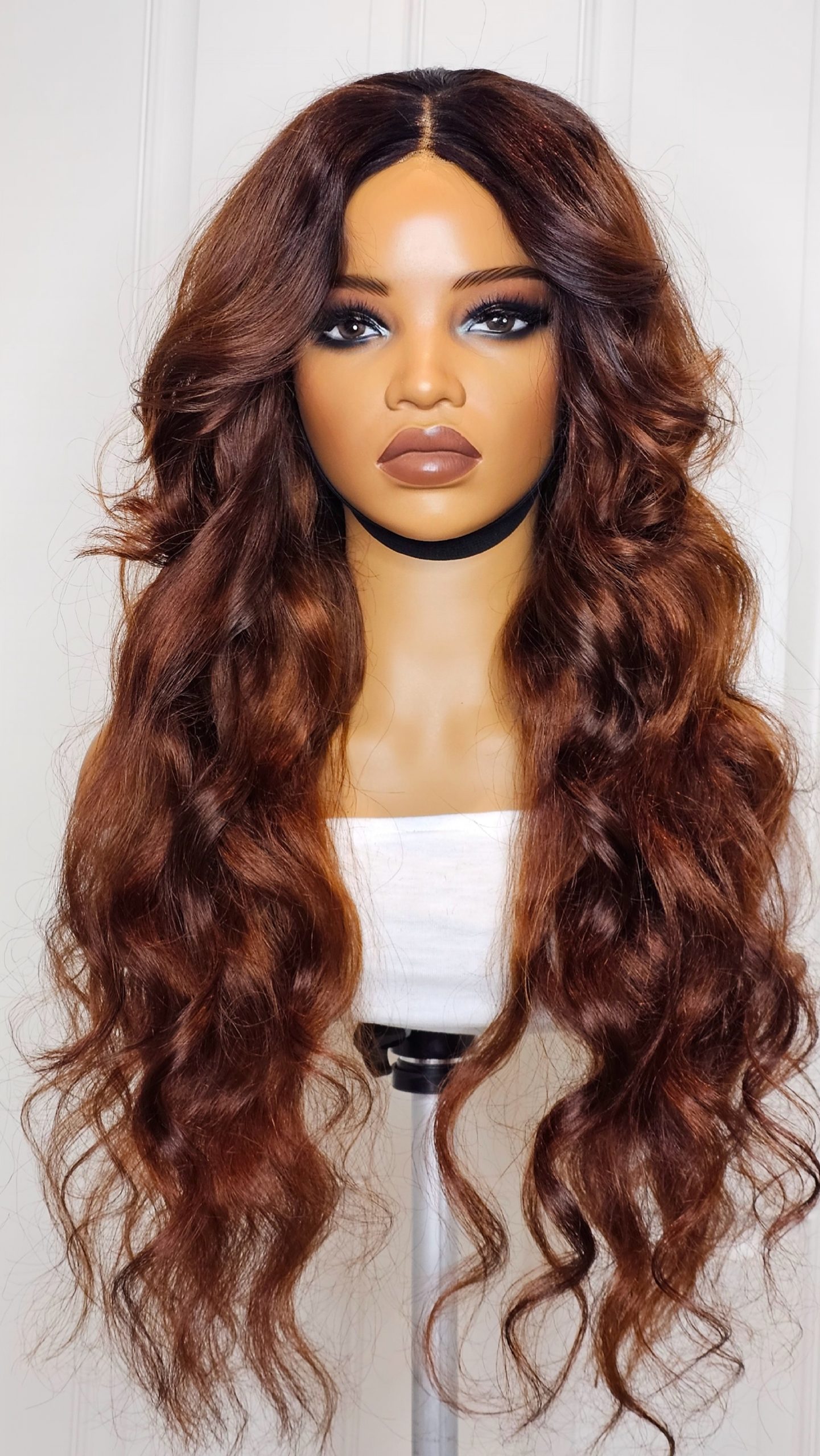 Custom Color with Bangs (Ginger/Dark Root)